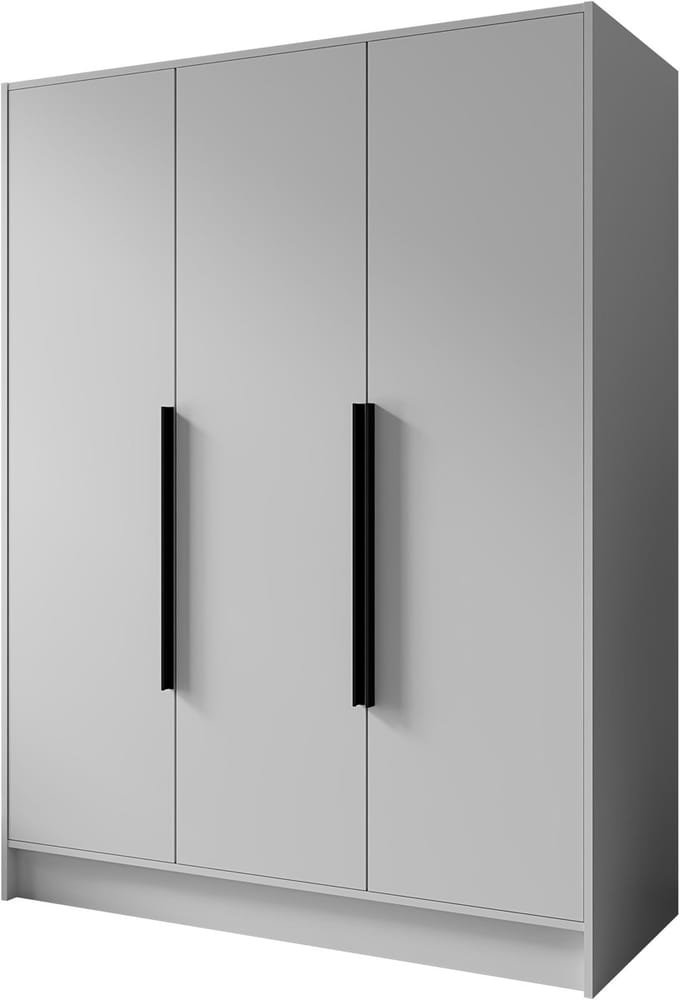 Kledingkast Goya I 150 cm (wit, zwarte handgrepen)