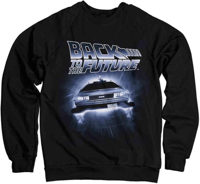 Back To The Future Sweater/trui -L- Flying Delorean Zwart