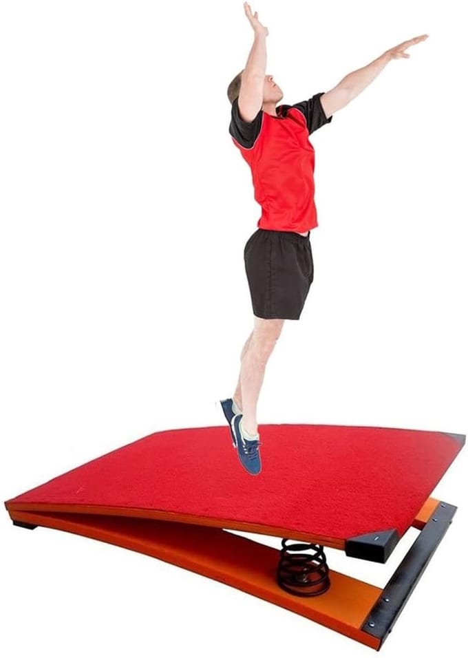 Gymnastiek Springplank - Kinderen Springplank - Spring Training - Twee Stalen Veren - 80x50x19cm - Rood