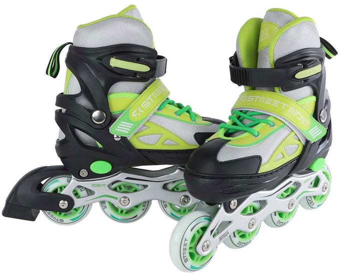 Street Rider Inline Skeelers Groen/Zwart Verstelbaar, Maat 33-36