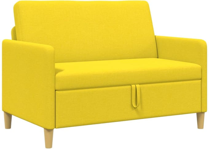 vidaXL - Sofa - met - Opbergruimte - Licht - Geel - 122 - x - 78 - x - 87 - cm - Polyester