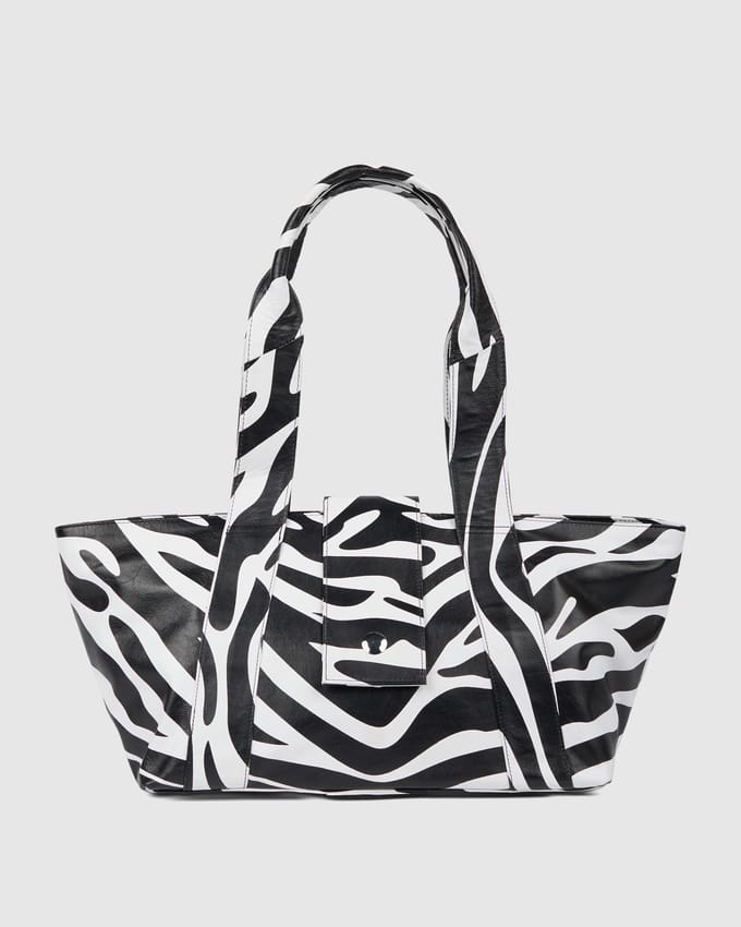 Maxi Shopper Savanna Zwarte Streep Tas