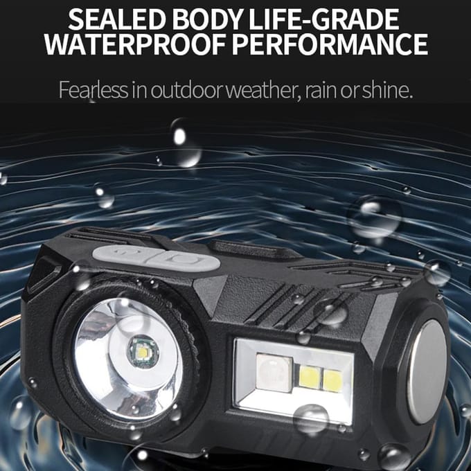 Lampe frontale à LED rechargeable haute luminosité, lampe frontale portable à clip avec 9 modes d'éclairage blanc