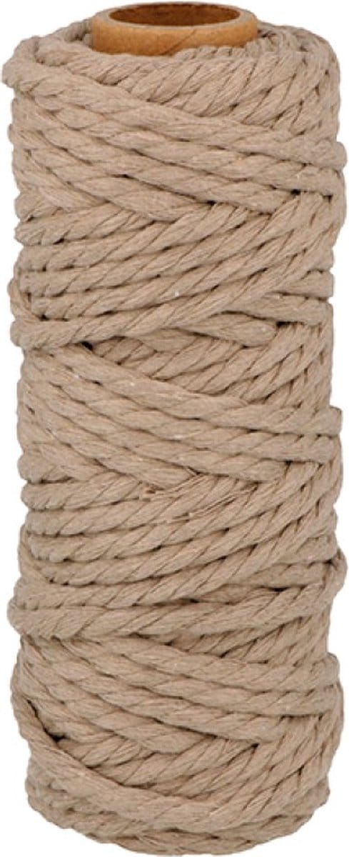 Bruin katoenen koord 25 m x 6 mm - Artemio