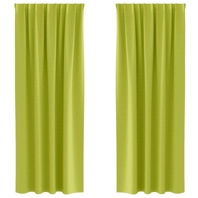 vidaXL - Blackout - Gordijnen - met - Ringen - 2 - st - Groen - 245 - x - 140 - cm - Polyester