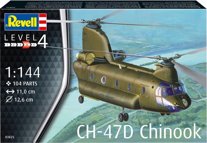 Revell Modelbouwpakket Militaire voertuigen - 63825 CH-47D Chinook - Model Set Plastic - 1:144 - Modelbouw