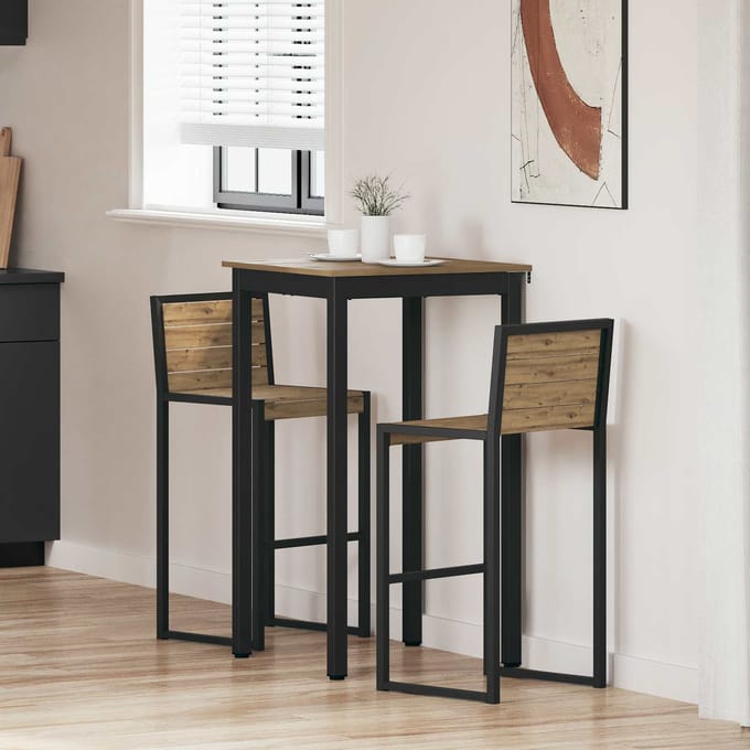 vidaXL - Staande - Bartafel - Bewerkt - hout - Vierkant
