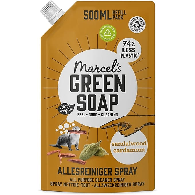 Marcel's Green Soap Allesreiniger Spray Sandelhout & Kardemom Navulling 500 ml