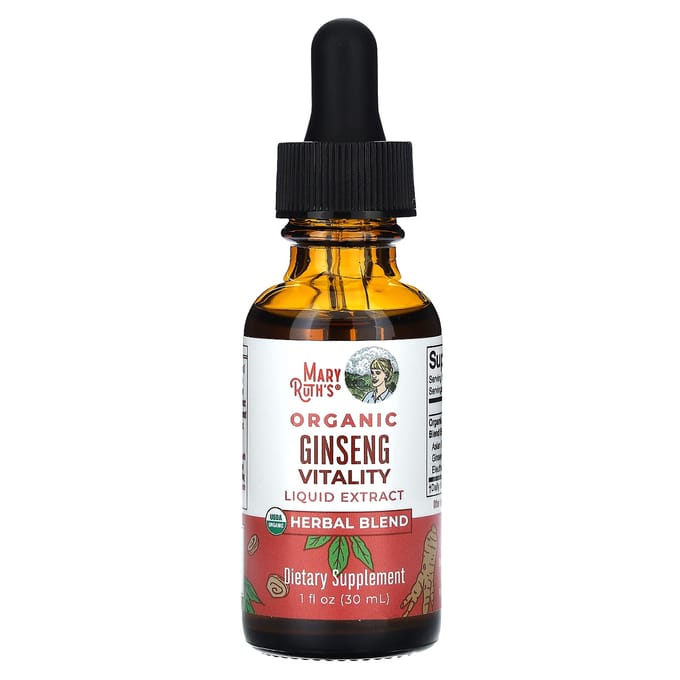 MaryRuth's, Biologisch Ginseng Vitaliteit Vloeibaar Extract, Alcoholvrij, 1 fl oz (30 ml)