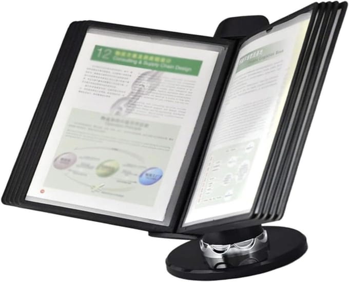 Bureau Organizer - Documentenhouder Bureau - Efficiënt Werken - Verstelbaar Display - 20 Pagina's - Transparant