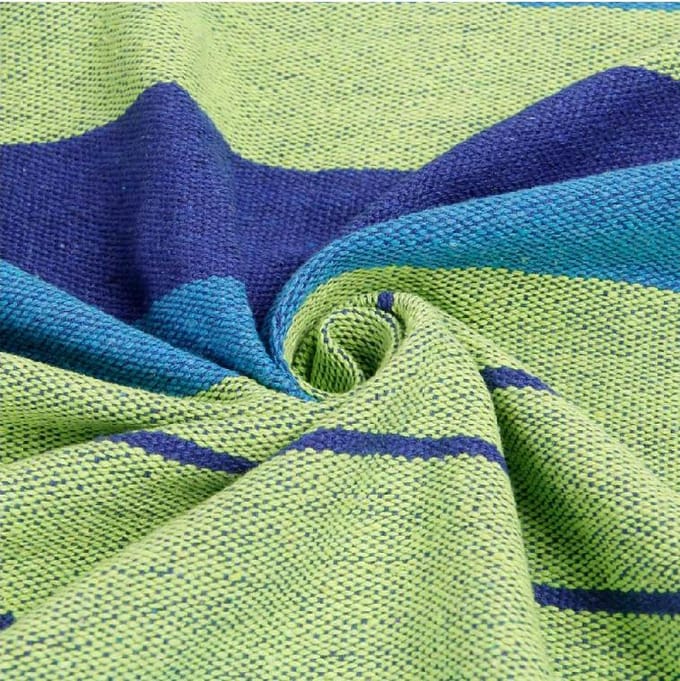 Duurzame dubbele hangmat groot xxl boho schommel 2 in 1 katoen 290 cm DUBBELE HANGMAT BLAUW