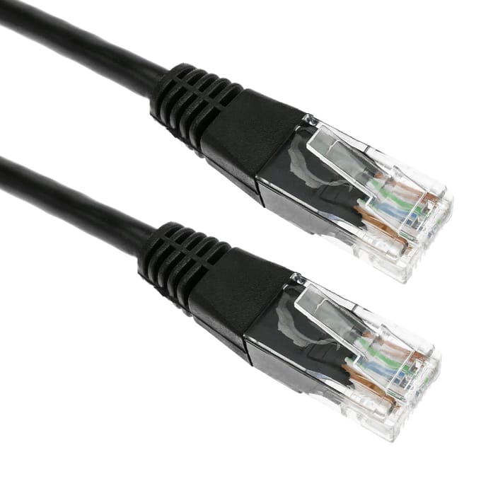 BeMatik - 1 m zwarte Cat.5e UTP Ethernet-netwerkkabel