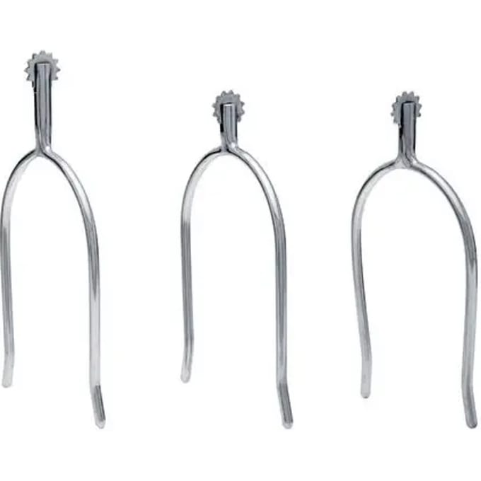 Sefton Stainless Slim Straight Neck Rowels Prongs Sporen Zilver 25 mm