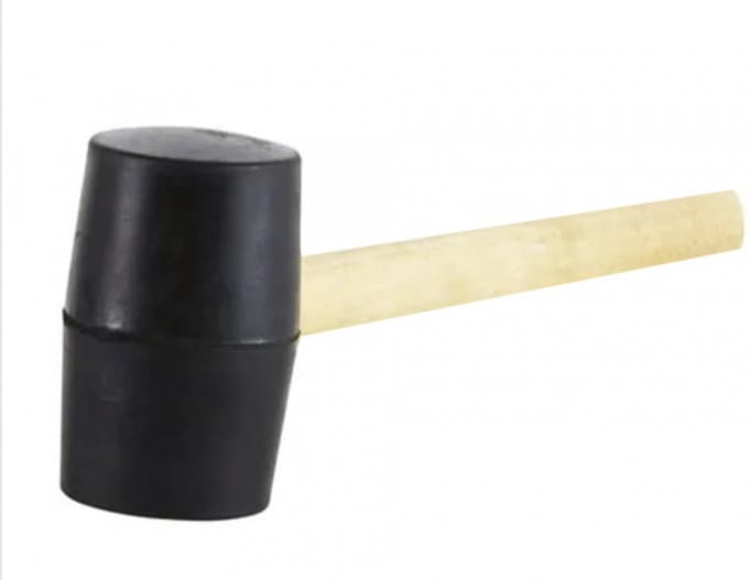 Houten rubber Hamer - Terugslagloze rubber straathamer - 25.5 centimeter - 220GRAM