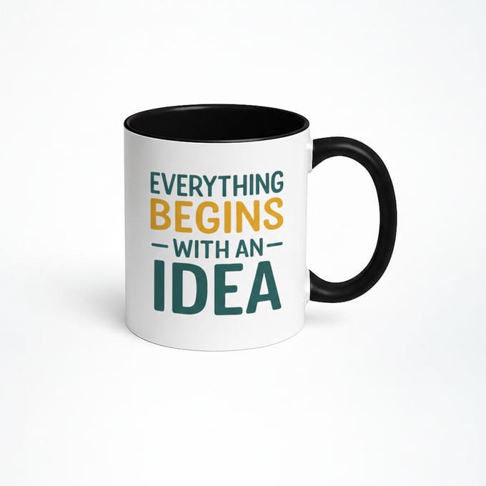 Inspirerende Mok met Tekst "Everything Begins With An Idea" - Uniek Cadeau