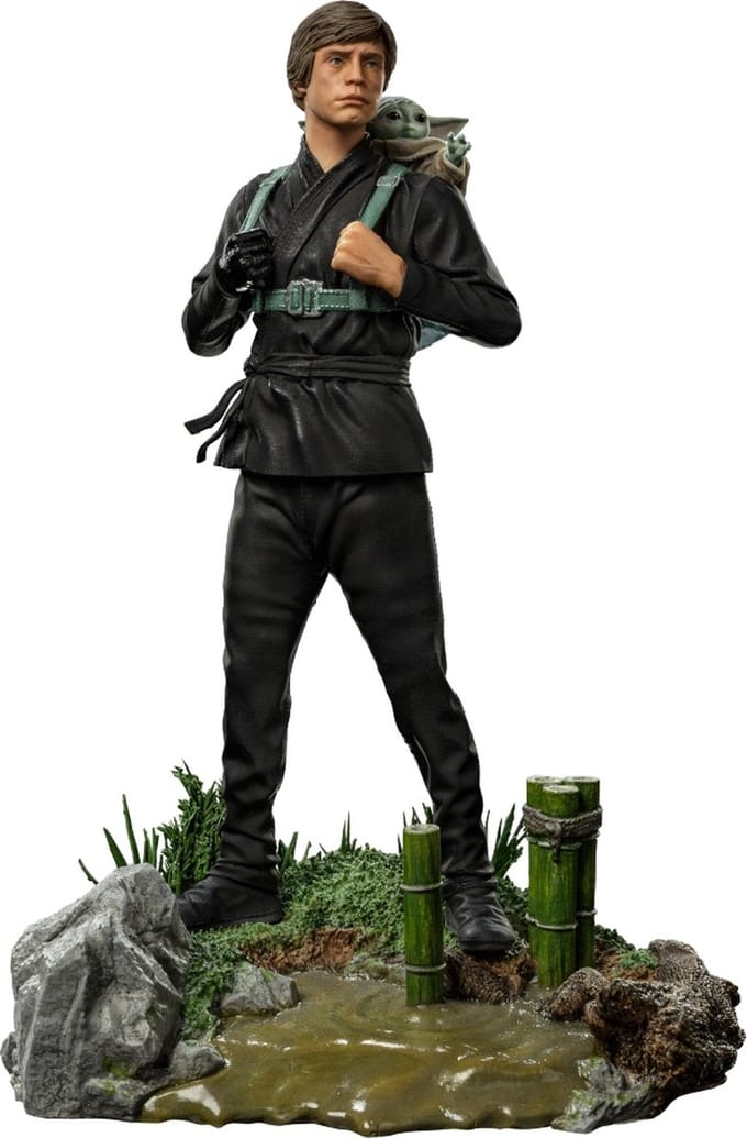 Iron Studios Star Wars Book of Boba Fett Art Scale Statue 1/10 Luke Skywalker & Grogu Training 20 cm Beeld