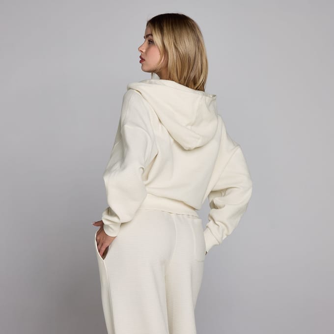 MP Dames Waffle Hoodie met Rits - Ivoor - S