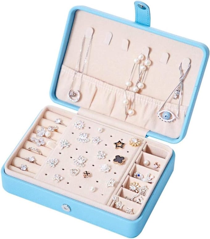 Sieradendoos Organizer - Juwelendoosje - Reizen Opslag - Dubbele Laag - Compact Formaat - Zwart