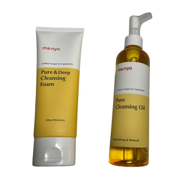 Manyo Factory Huile Démaquillante Pure 145ml + Mousse Nettoyante Profonde 100ml Set white