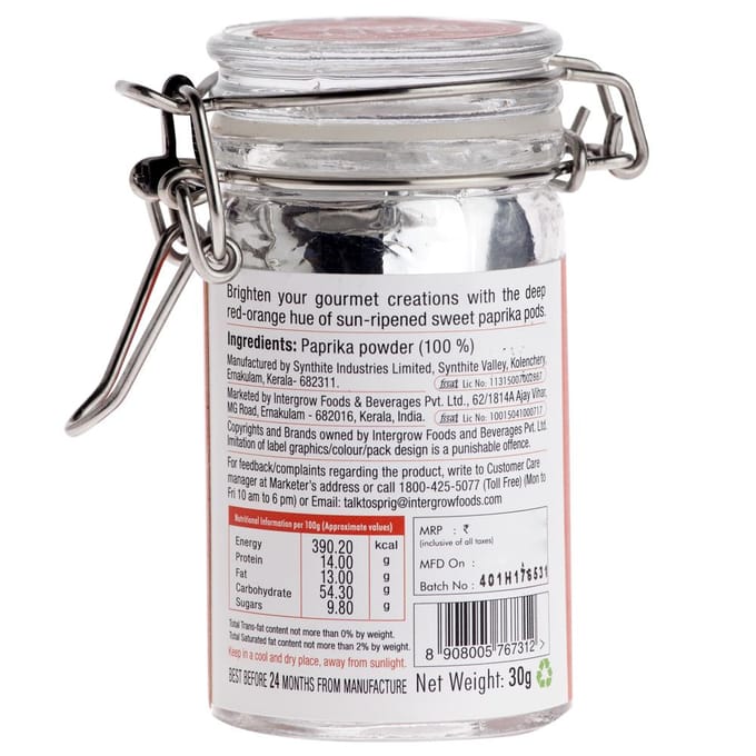 Gemalen zoete paprika (30 gr), Zoete paprika, takje gray