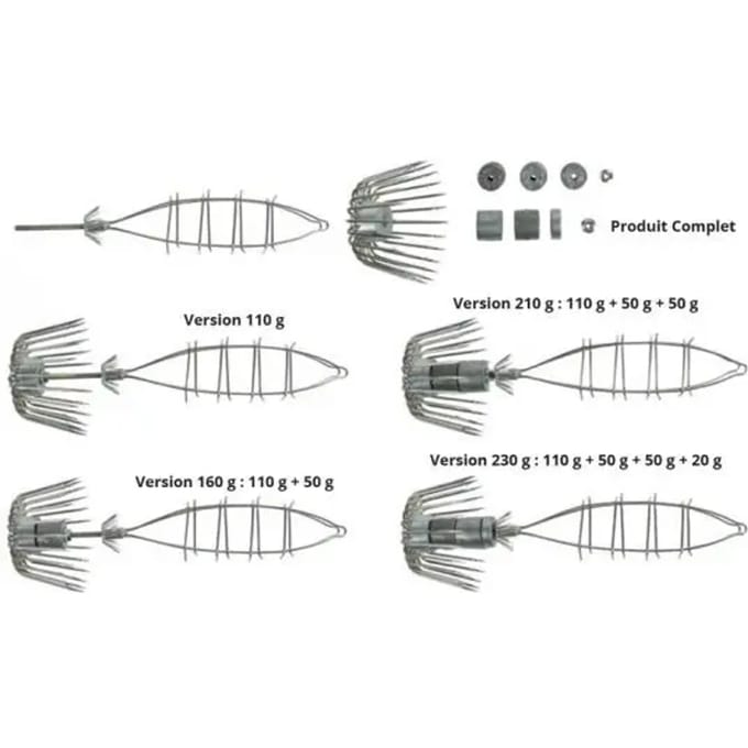 Jig-kit (verstelbaar gewicht) Ragot squid jig