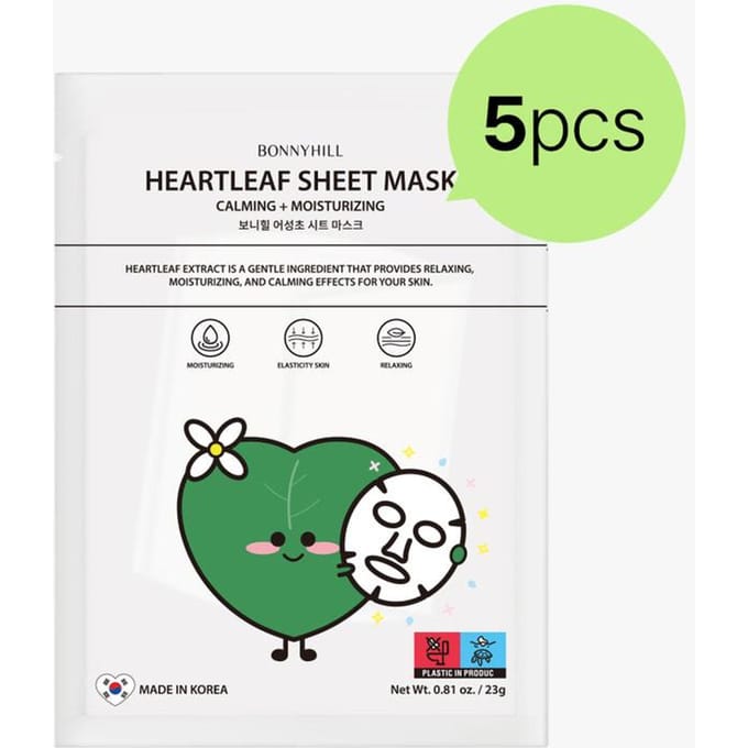 Bonnyhill Hartblad Verzachtend Sheet Masker (5 stuks) green