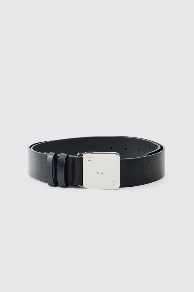PU Riem Met Kaartgesp | Black | Size Medium