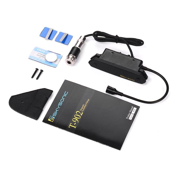 SKYSONIC T-902 Actieve Soundhole Pickup Transducer + Microfoon zwart