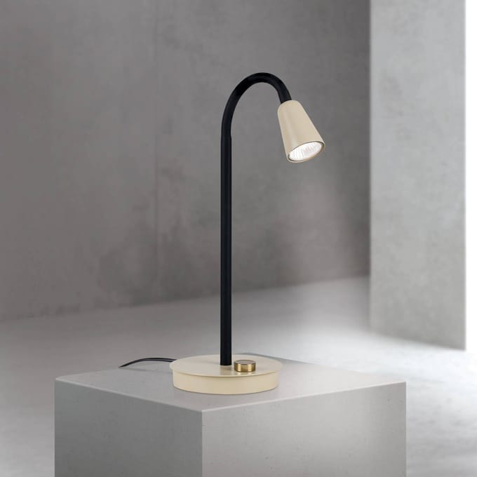 ORION Tafellamp Dotty, kaki, hoogte 45 cm, voet, dimmer, GU10