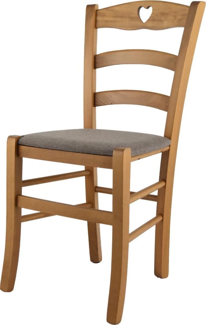 Tommychairs Cuore - Eetkamerstoel - 1 Stuk - Eikenhout - Stof