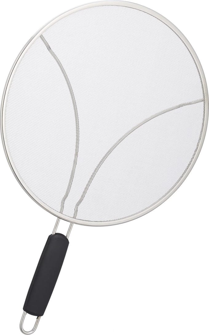 spatdeksel pan - diameter 29 cm - rvs - tegen spetters - kunststof handgreep - zilver