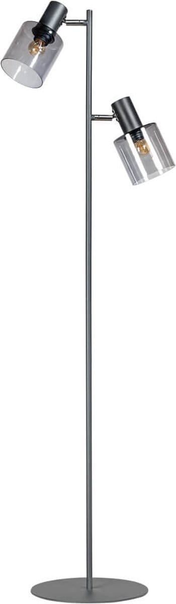 Vloerlamp Sledge ETH Expo - mat zwart met rookglas smoke 2lichts - 2x E27 2l e27
