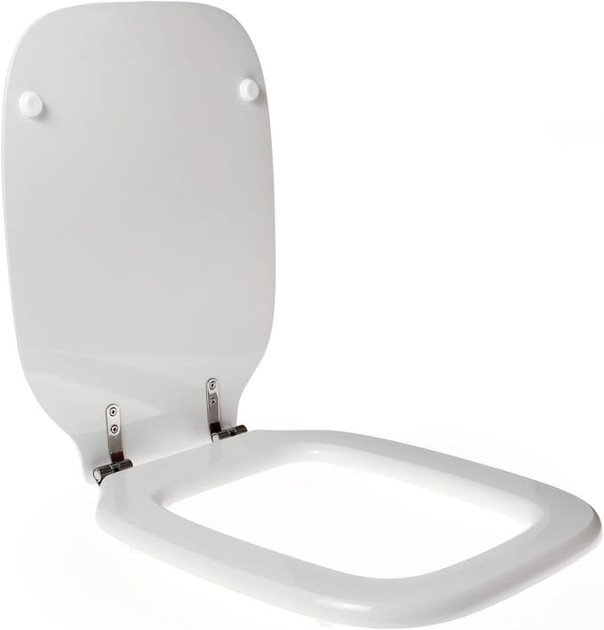 Toiletbril Polyester Wit met RVS Scharnieren voor Elegant Model