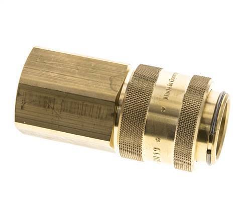 Messing DN 19 Luchtkoppeling Snelkoppeling G 1 inch Binnendraad Double Shut-Off - CLS19-F-B-SV-100