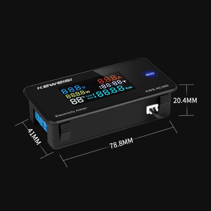 AC50-300V Digitale Voltmeter Ampèremeter Vermogen Stroom Spanning Temperatuur Vochtigheidsmeetapparaat 3 veelkleurig
