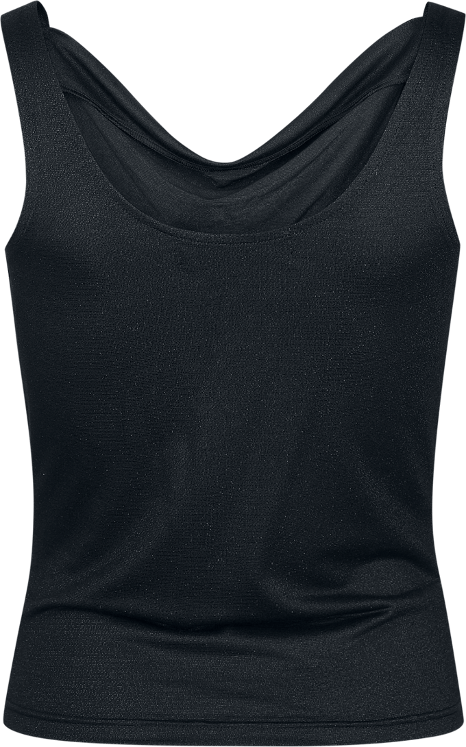 Black Premium by EMP Zwarte basic top met een licht glittereffect - Dames - S