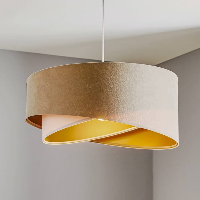 Maco Design Hanglamp Vivien, driekleurig, crème/wit/goud