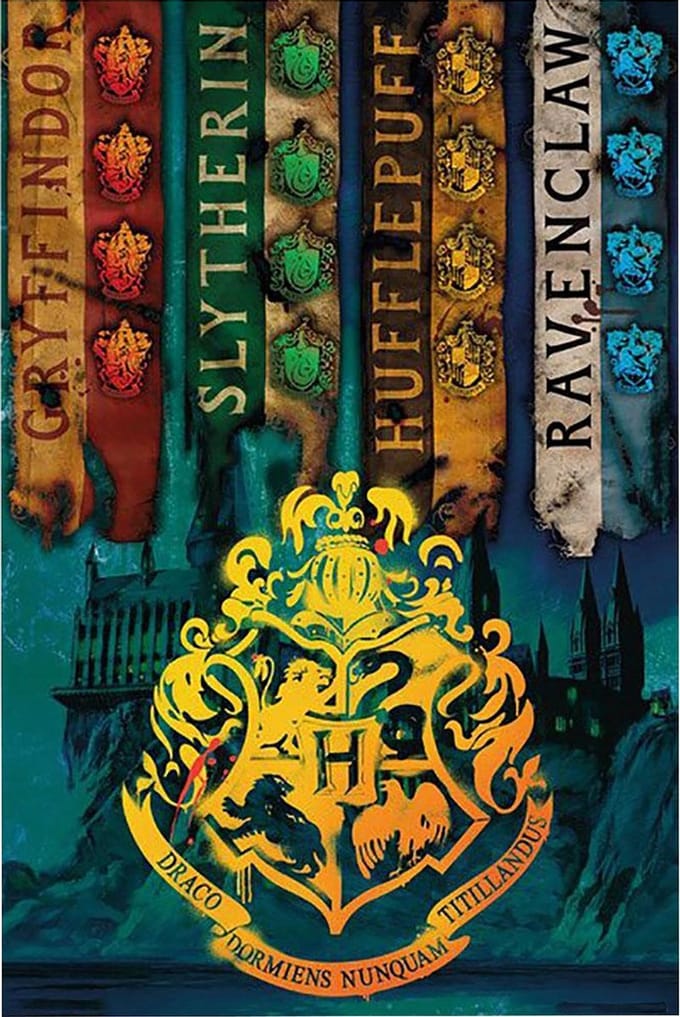 Harry Potter House Flags Poster 61x91.5cm