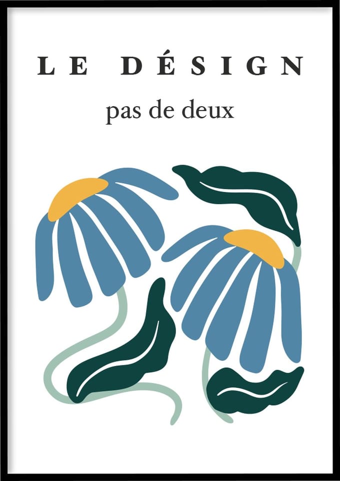 Poster Le désign pas de deux - Abstracte poster - 30x40 cm - Exclusief lijst - WALLLL