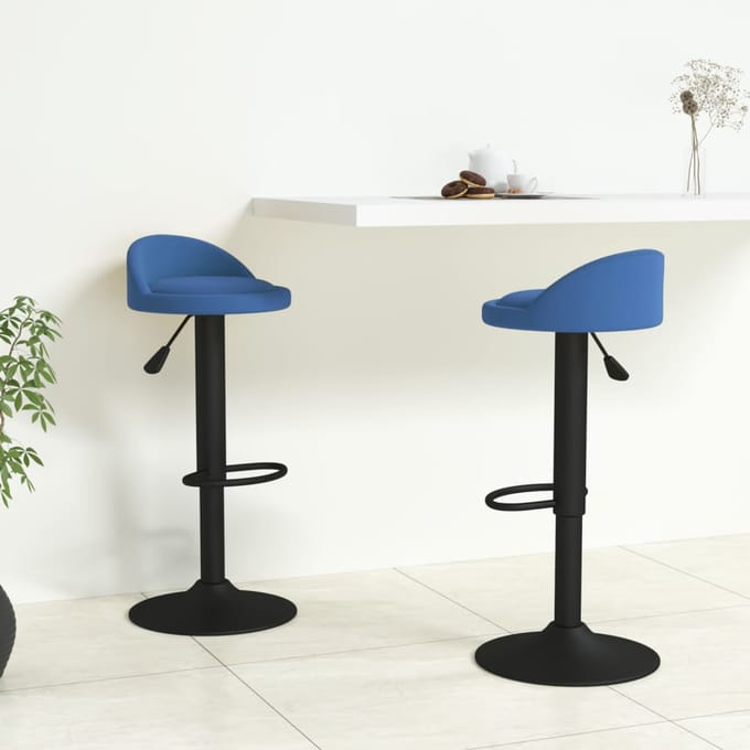 vidaXL - Barkrukken - 2 - st - fluweel - blauw