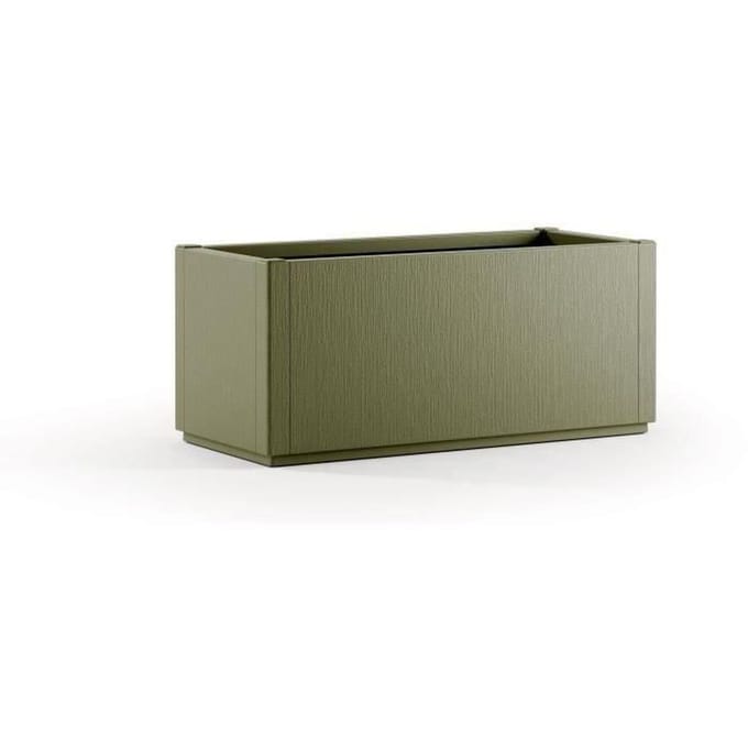 STEFANPLAST Bac a fleurs/Jardiniere ETHICA rectangulaire 80 cm  - 100x43x35 cm - Vert