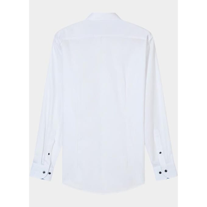 OLYMP Luxor modern fit overhemd - twill - wit - Strijkvrij - Boordmaat: 42