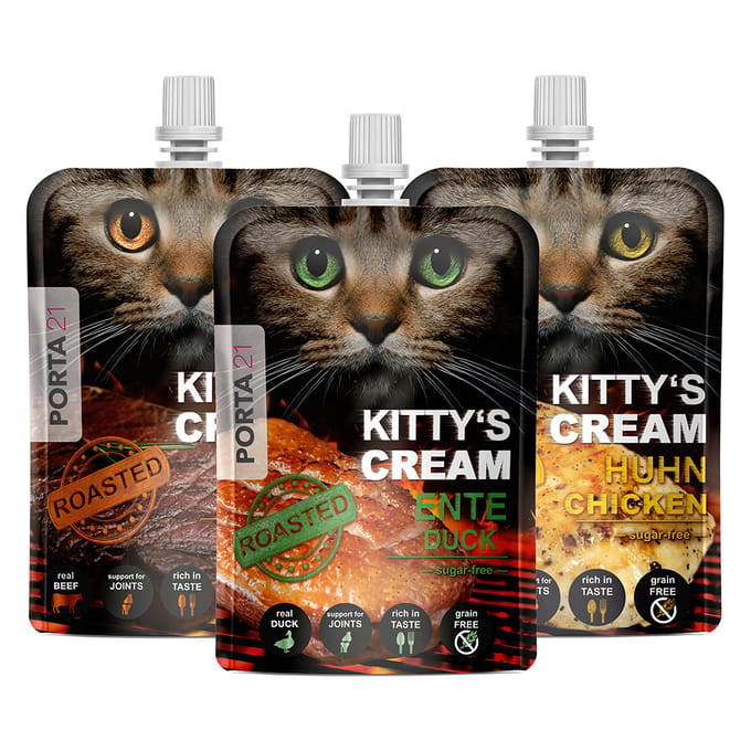 Kitty's Cream Farm-Mixpack - 3 st - kattensnacks - creme - graanvrij