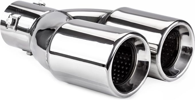 Universeel RVS uitlaat sierstuk eindstuk - 2x74mm - MT 008 - Aansluit diameter tussen de 36mm en 54mm