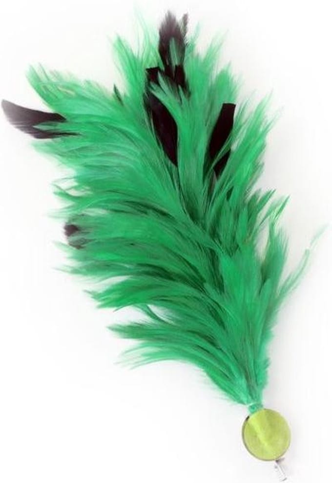 Verenpluim groen 30 cm buigbaar met speld en clip