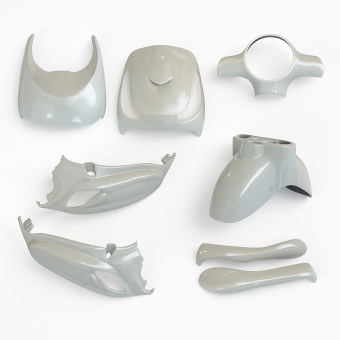Kappenset Sym Fiddle 2 – Compleet Carrosserie Set – pearl white – Hoge Kwaliteit ABS Kunststof