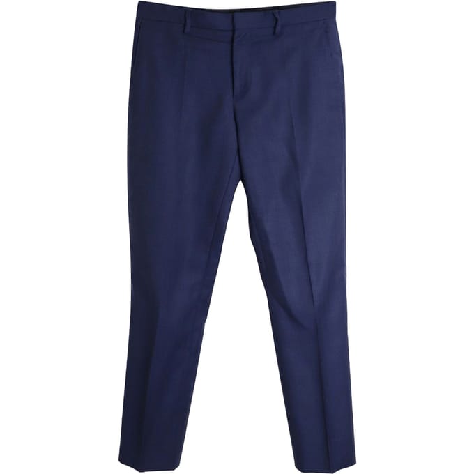 Burberry pantalon op maat in blauwe wol