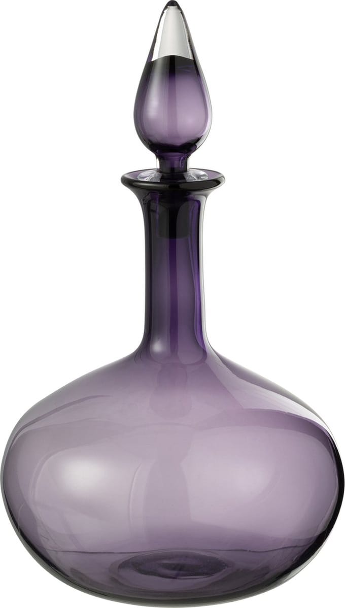 J-Line vaas + stop Fles - glas - paars - Ø 26.5 cm