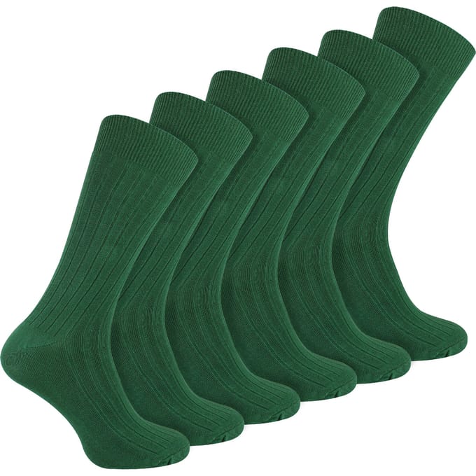 Sock Snob - Heren effen gekleurde katoenrijke geribbelde sokken - 6 paar