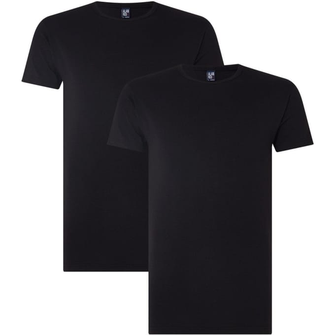 Alan Red Ottawa T-shirt Stretch Zwart (2Pack) - Maat XXL - Heren - Basic T-shirt
